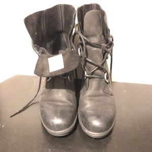 Black SOREL wedge booties!